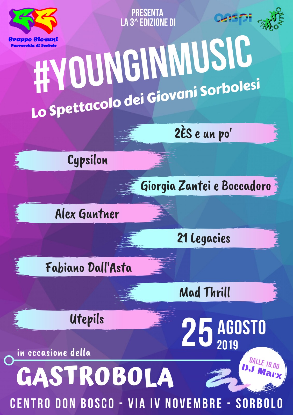 Live @ Young in Music, Gastrobola 2019 - domenica 25 agosto 2019 ore 20.00