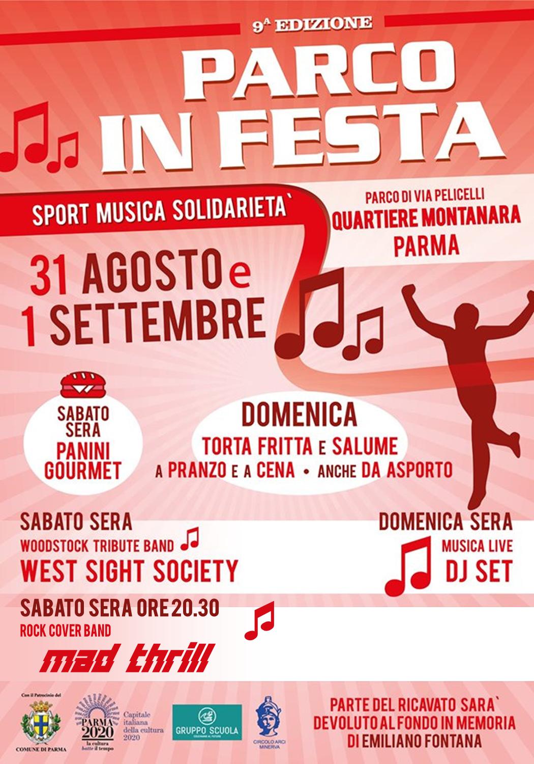 Festa quartiere Montanara Parma - sabato 31 agosto 2019 ore 20.30