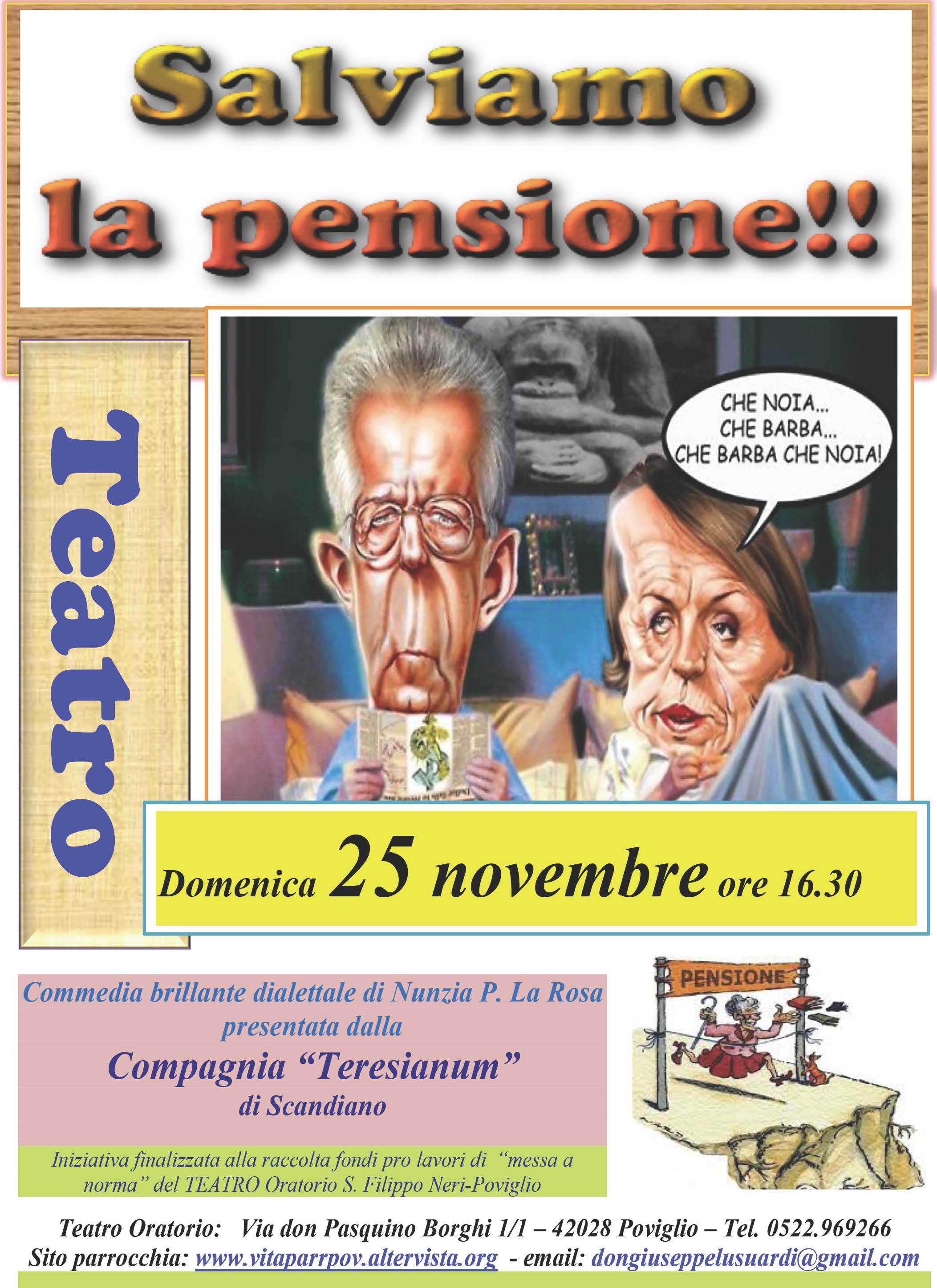 Locandina: 2018-19 &raquo; Commedia Salviamo la pensione 25-11-2018