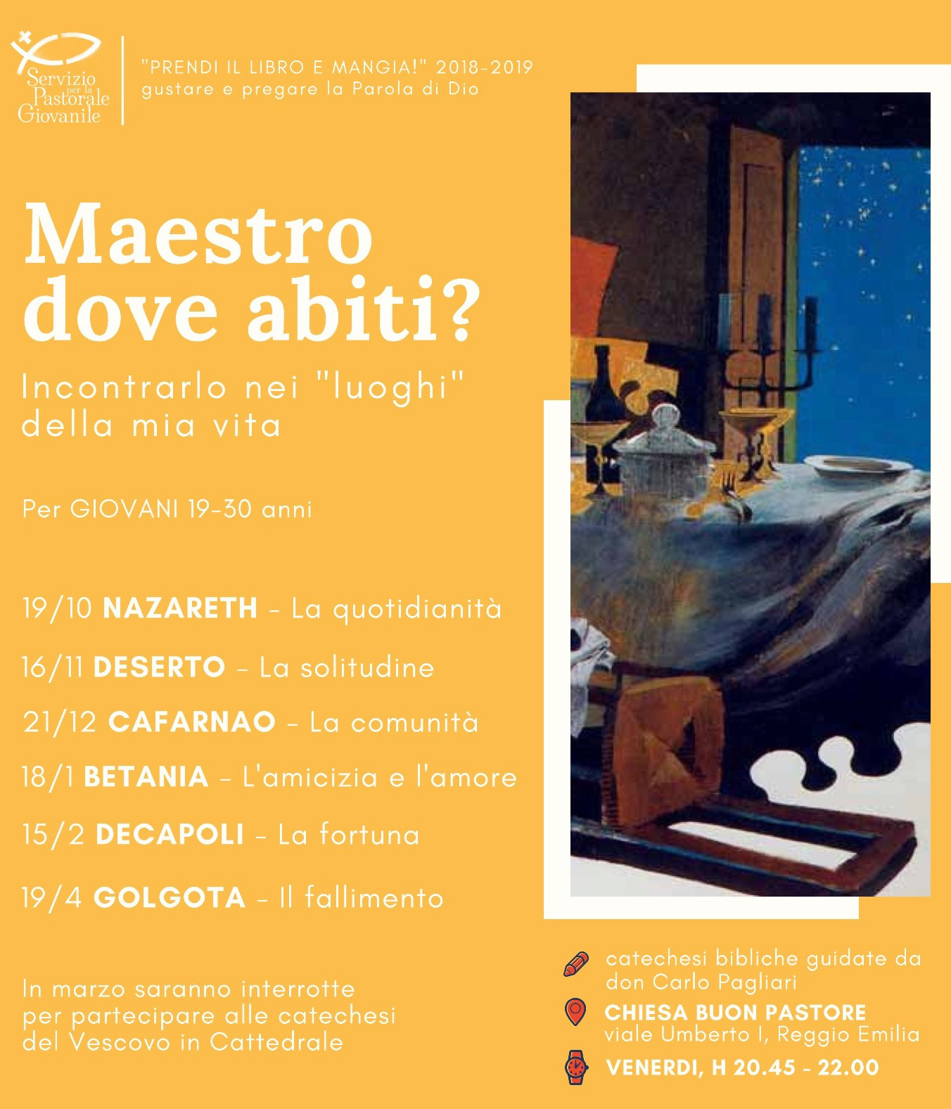 Maestro dove abiti? Incontrarlo nei luoghi della mia vita. Per giovani 19-30 anni