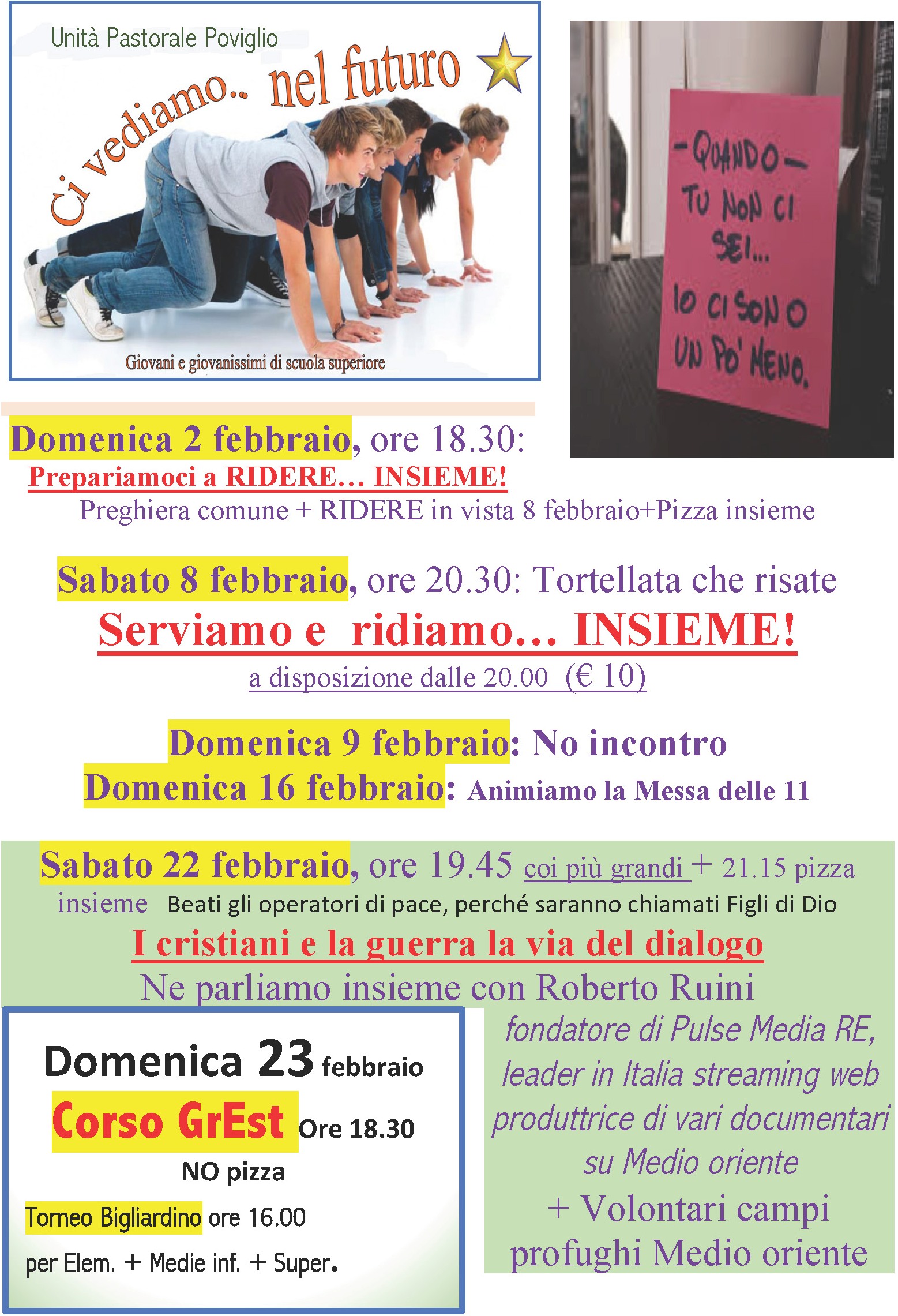 Incontri Givanissimi Scuole Superiori 2019-20