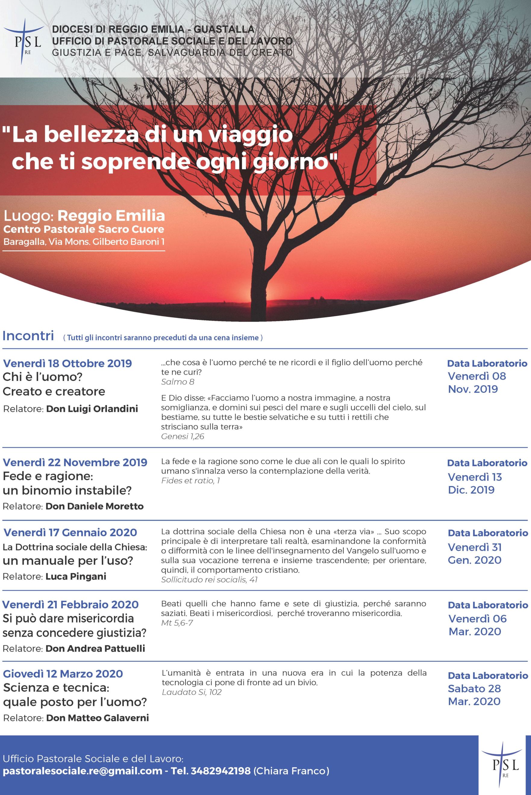 Incontri Pastorale Sociale RE 2019-20